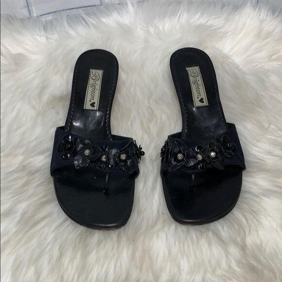 Brighton Black Mules with Embellished Detail - Picture 2 of 6